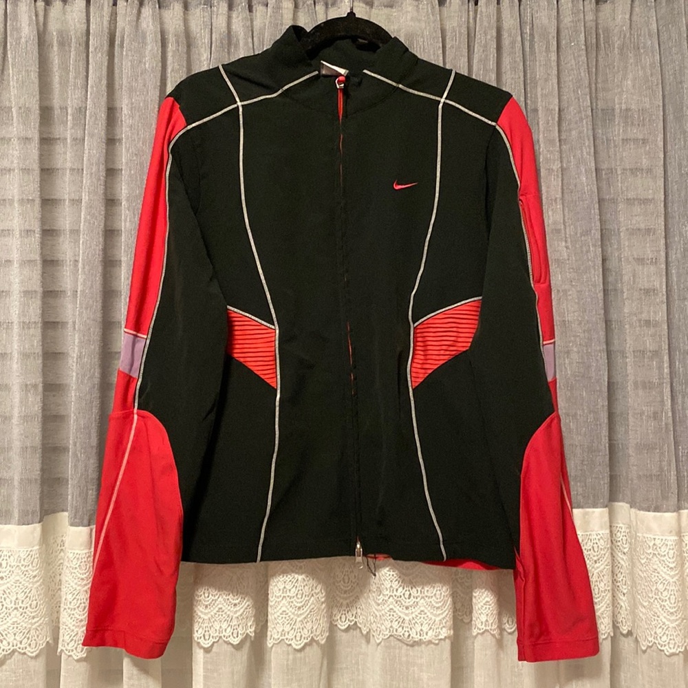Nike Coral/Black/Lavender Lightweight jacket.